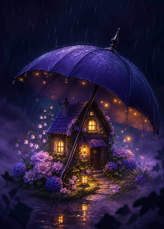 Enchanted Cottage Under an Umbrella