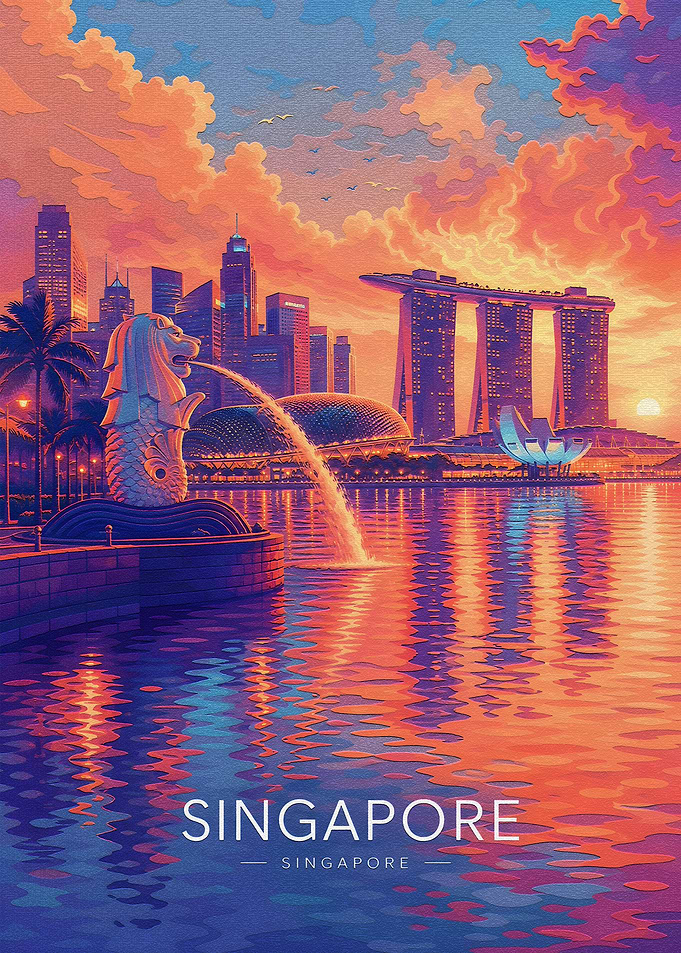 Singapore Skyline at Sunset