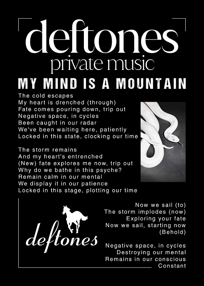 Deftones My Mind Is A Mountain Lyrics