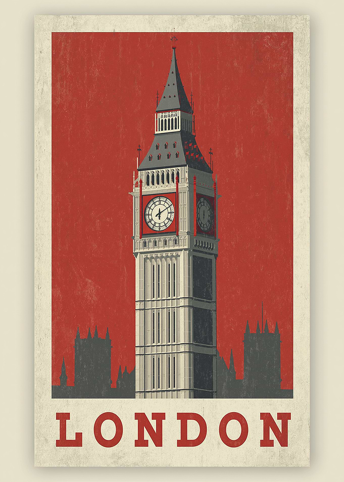 Vintage London Travel Poster
