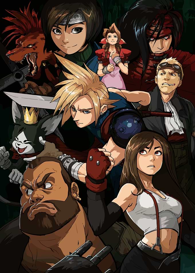 Final Fantasy VII Characters Group Portrait