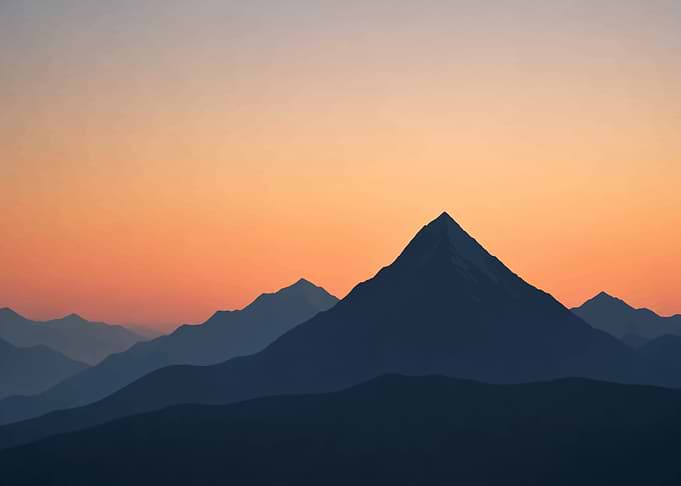 Mountain Range at Sunset
