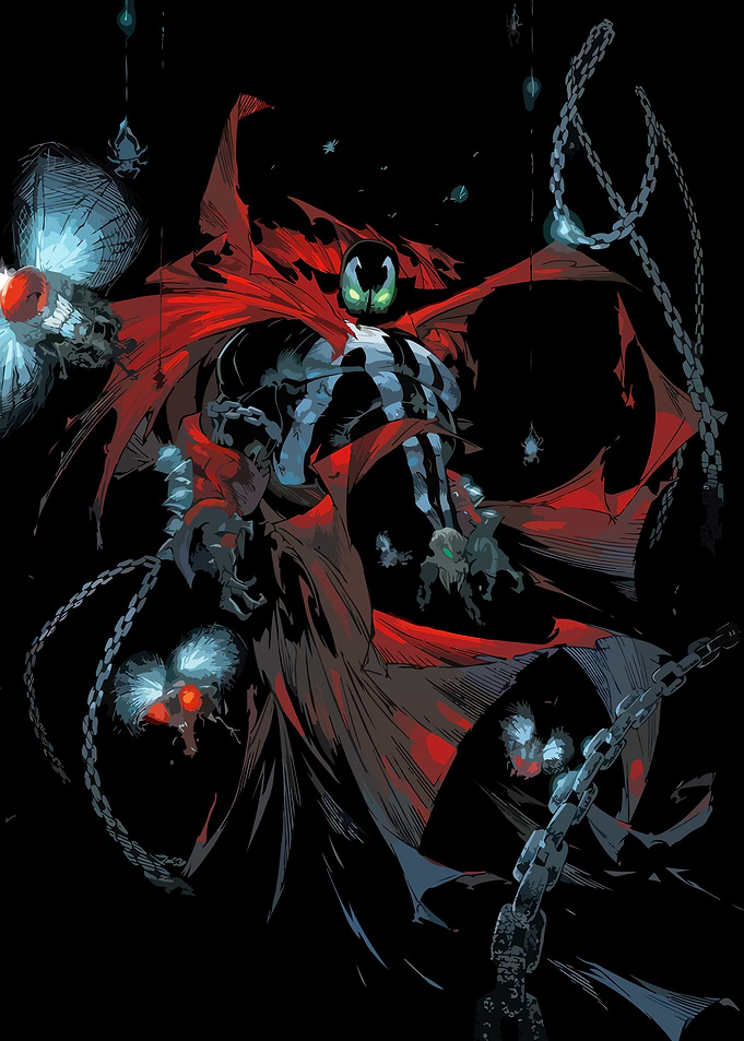 Spawn with Chains and Glowing Eyes