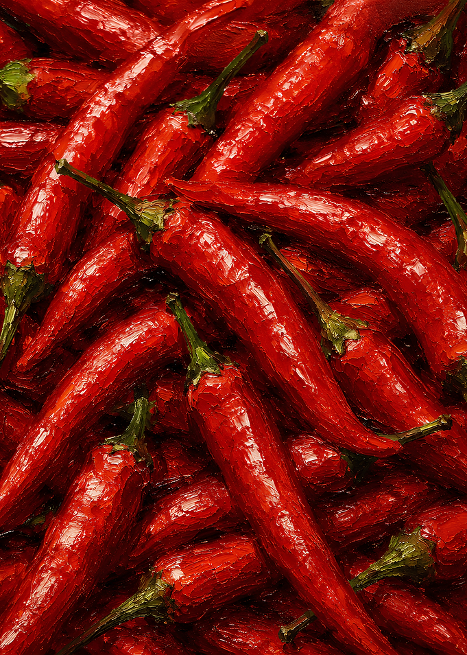 Vibrant Red Hot Chili Peppers