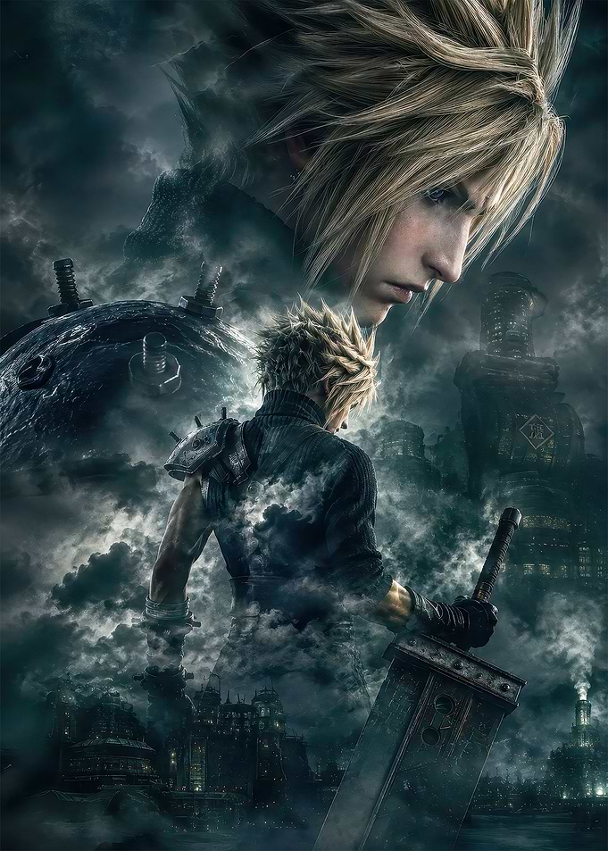 Cloud Strife in a Moody Setting