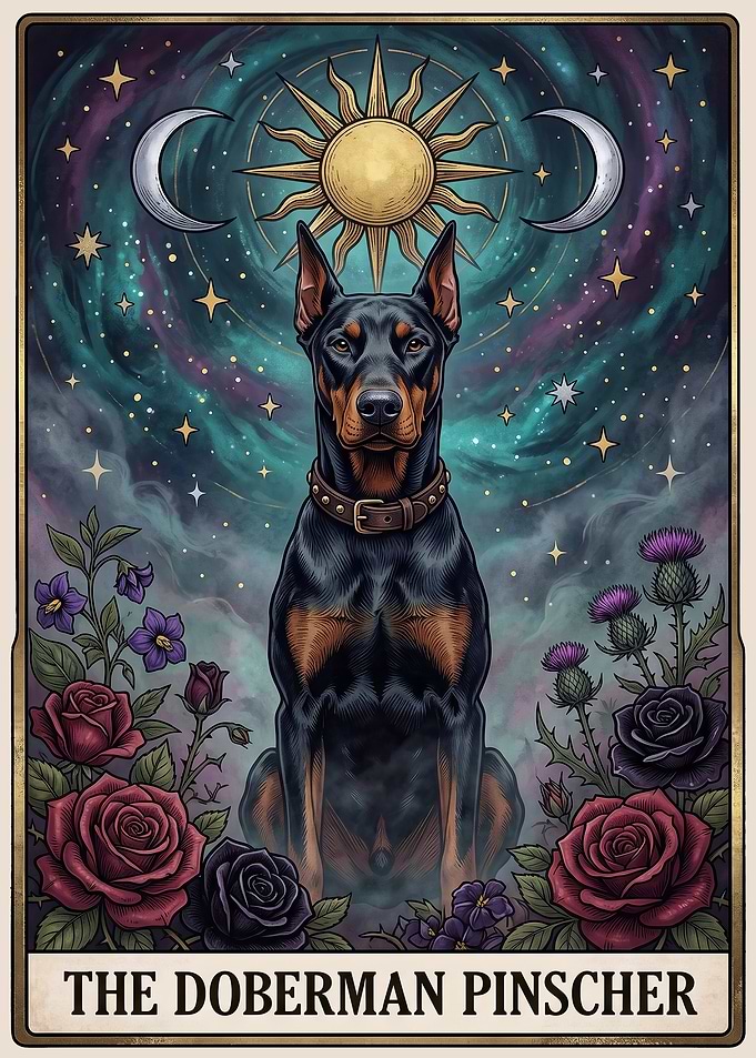 Doberman Pinscher Tarot Card