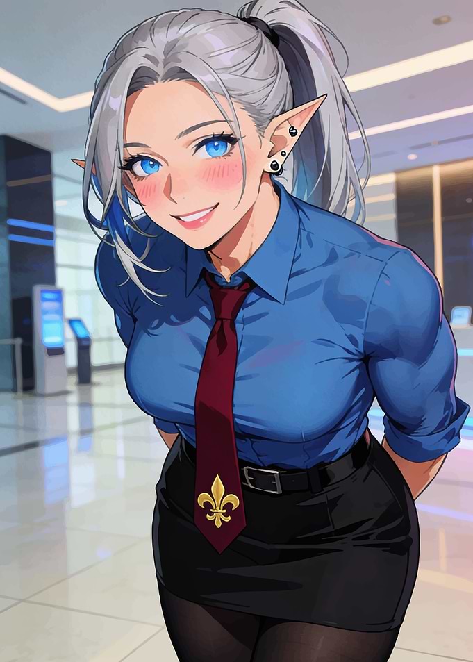 Anime Elf in Office Attire
