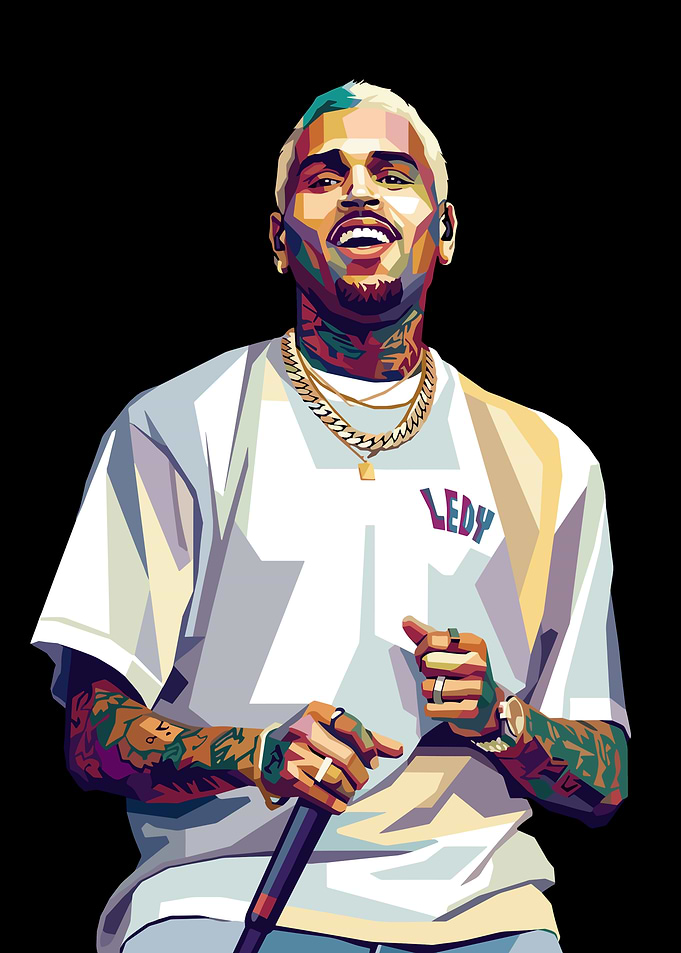 Chris Brown Pop Art Portrait