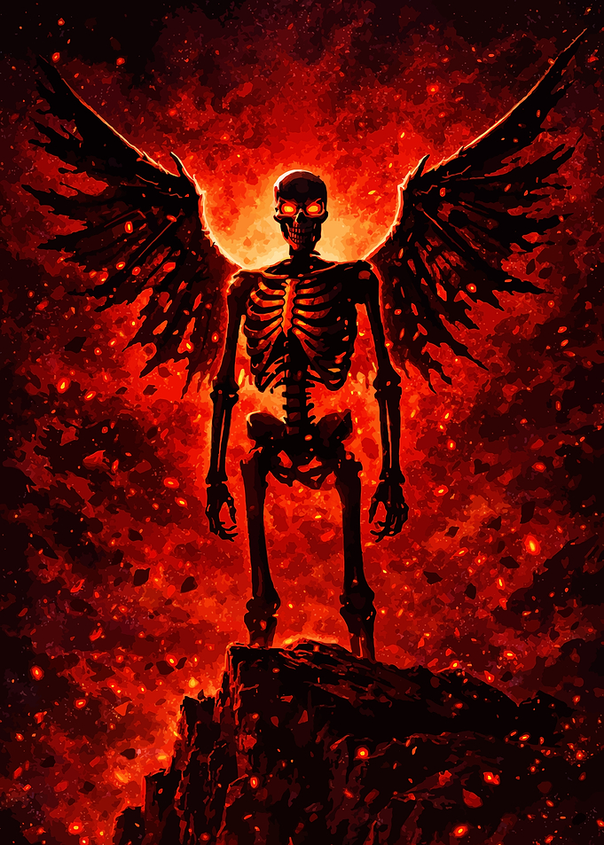 Fiery Skeleton Angel