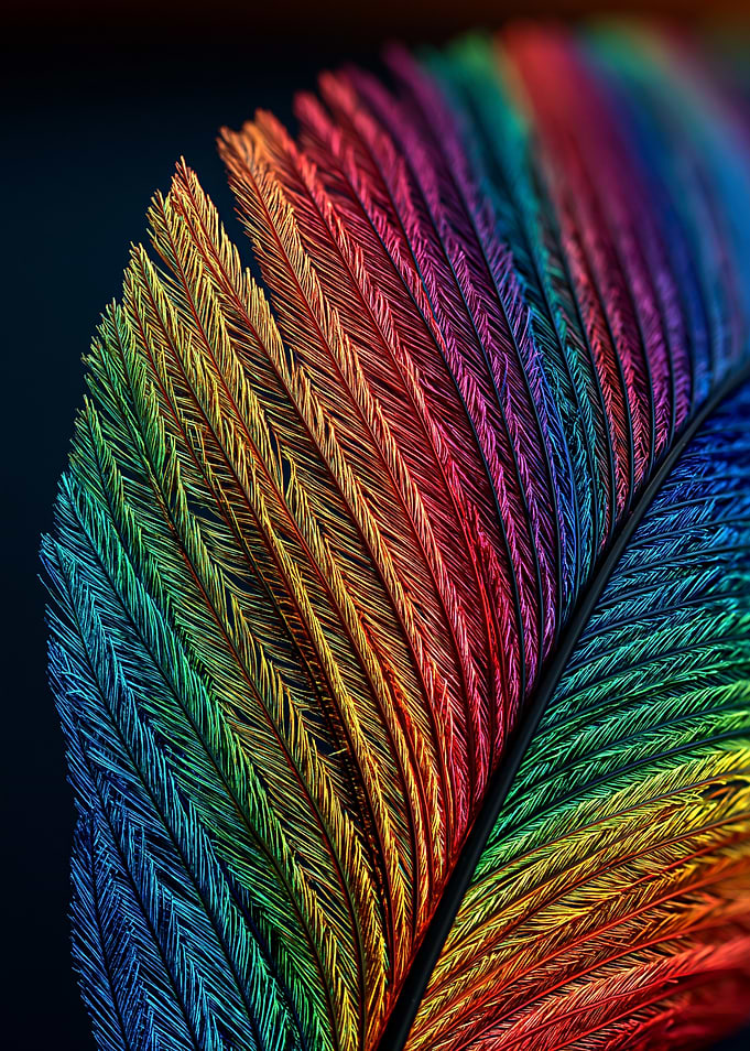 Macro Rainbow Feather