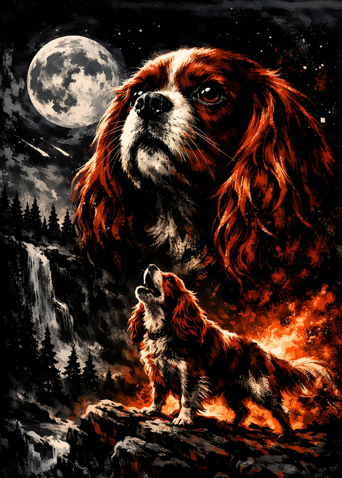 Dog Howling at the Moon