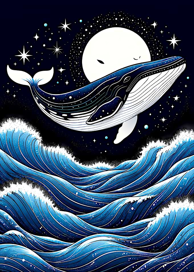 Whale in the Night Sky