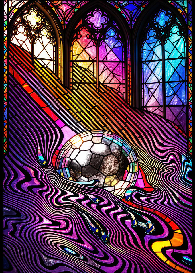 Stained Glass Soccer Ball Art tame impala
