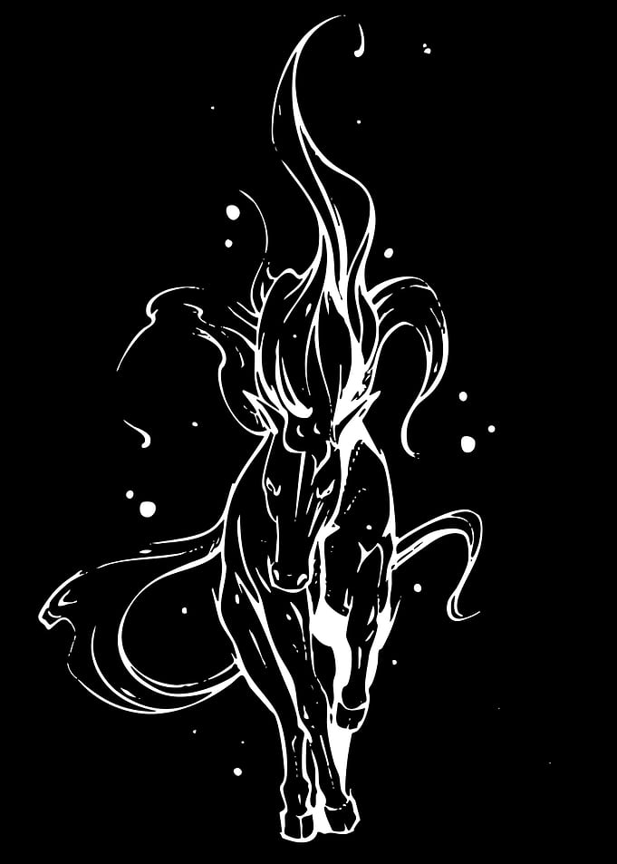 White Horse with Fiery Mane