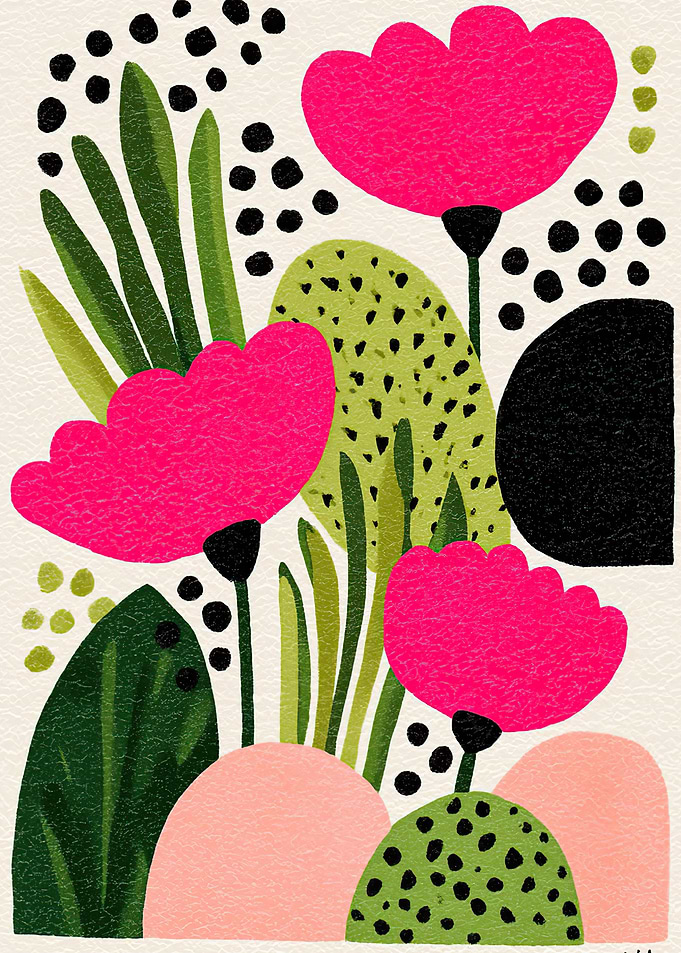 Vibrant Abstract Floral Illustration