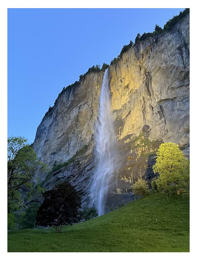 Majestic Waterfall Cascading Down a Cliff