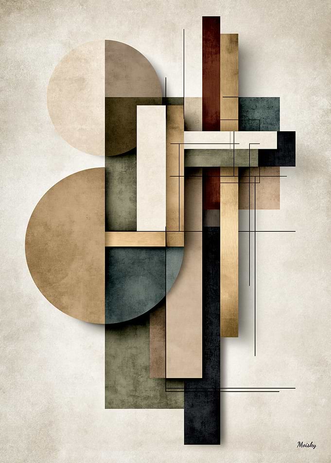 Japanese Architectural Geometry No. 07 – Quiet Luxury Japandi Wall Art