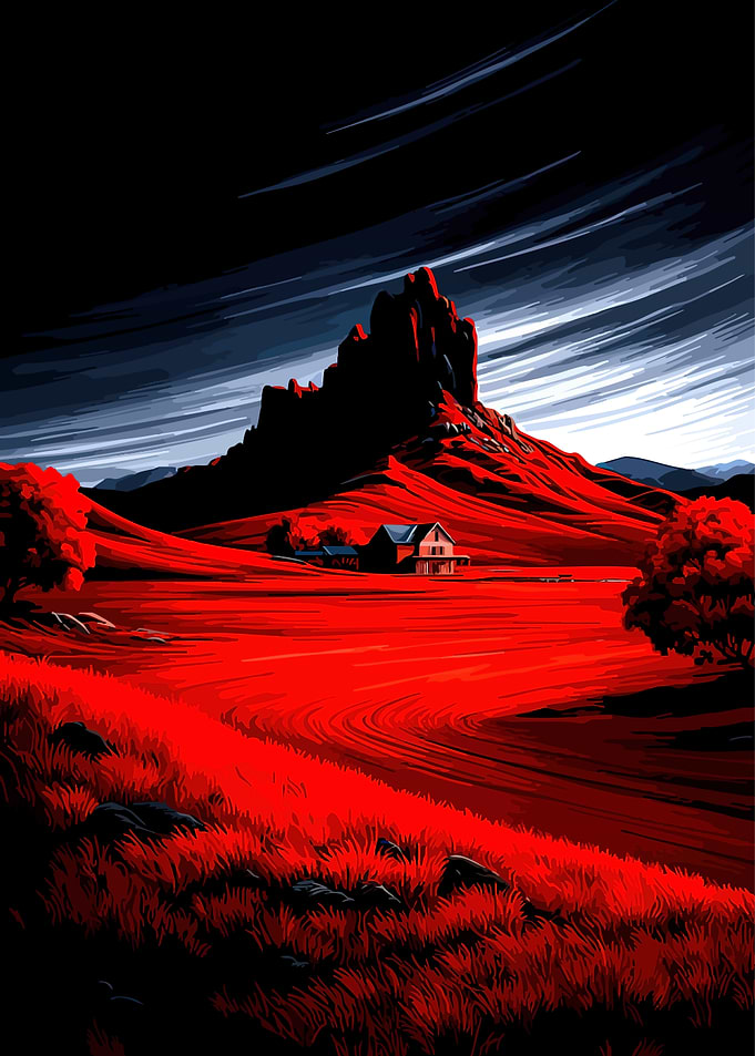 Landscape with House and Mountain