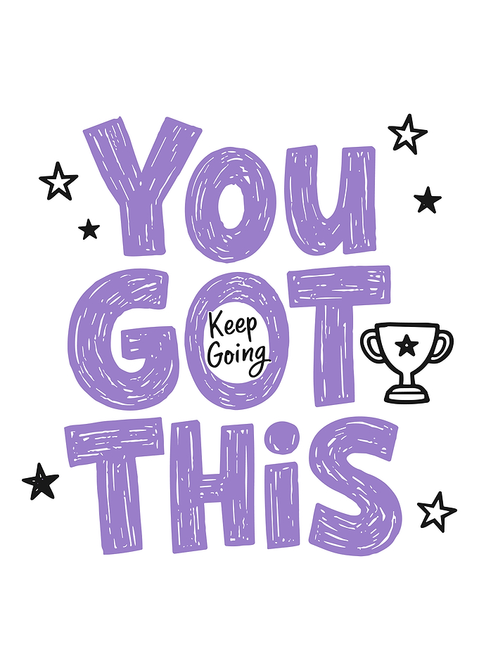 YOU GOT THIS Motivational Typography Poster – Purple Hand Drawn Wall Art