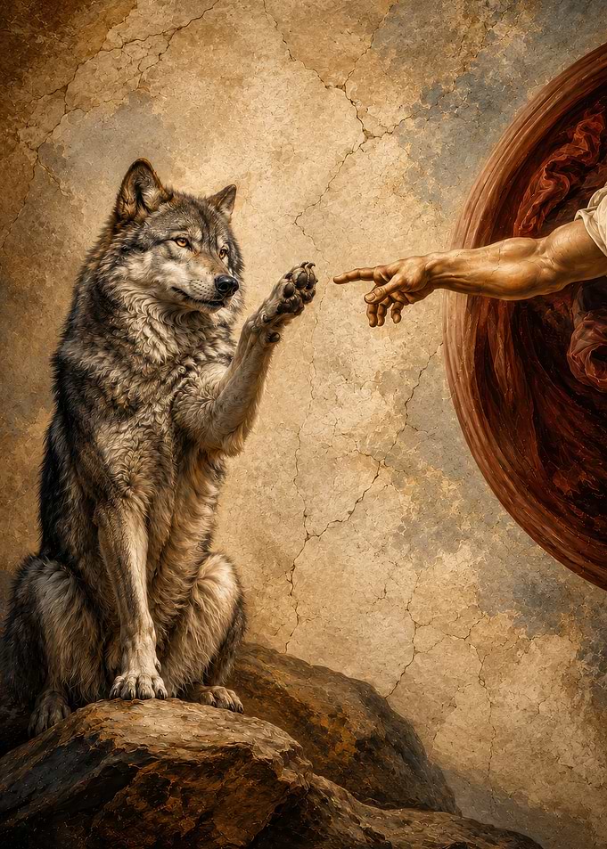 Wolf and God's Hand