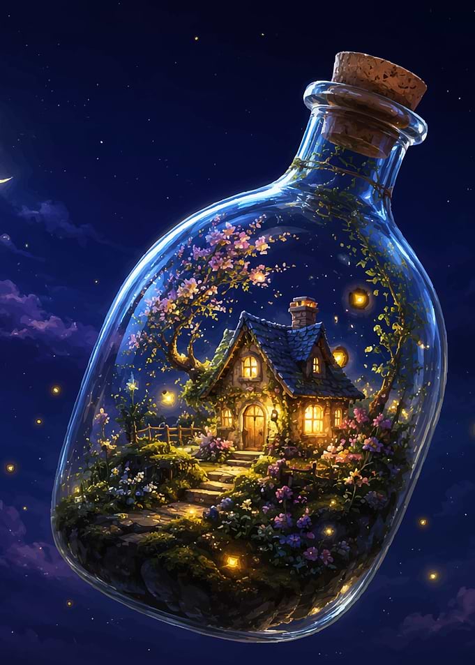 Enchanted Cottage in a Bottle