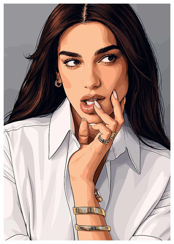 Dua Lipa in White Shirt