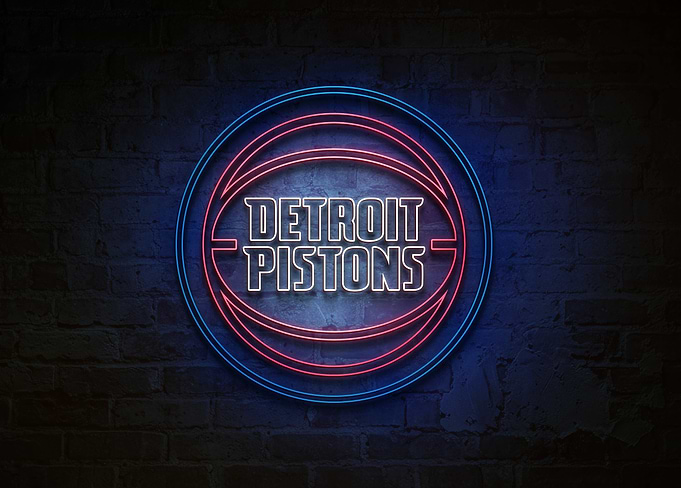 Detroit Pistons Motor City Neon