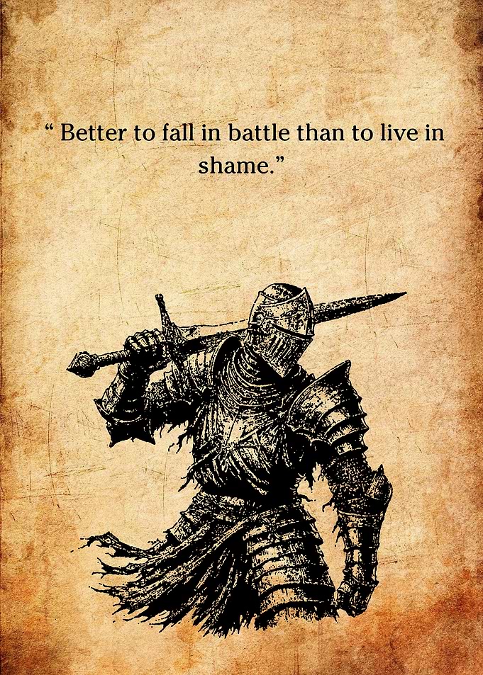 Knight's Motto on Parchment