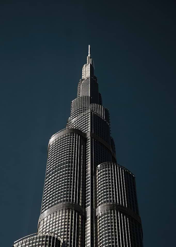 Burj Khalifa against a dark sky