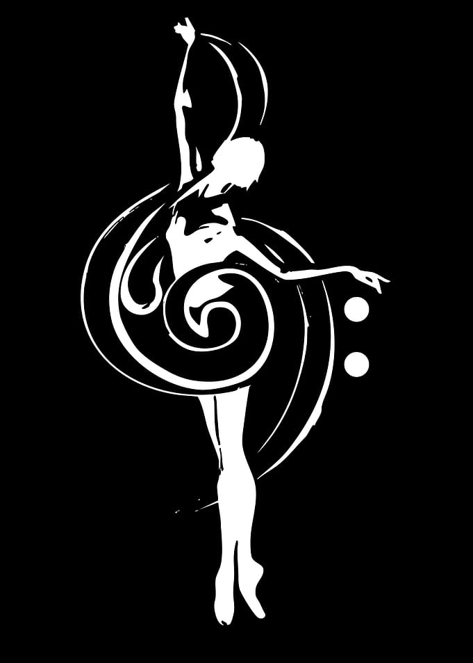 Ballet Dancer with Musical Symbols