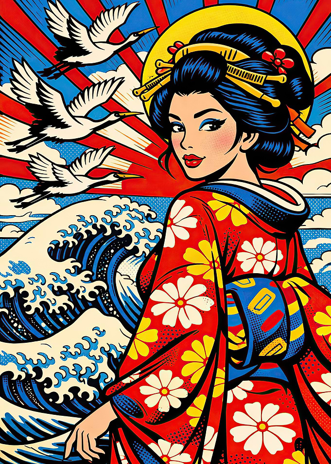 Geisha and Great Wave