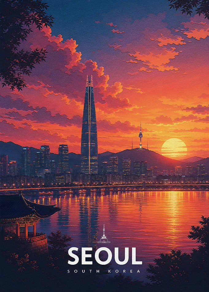 Seoul Cityscape at Sunset