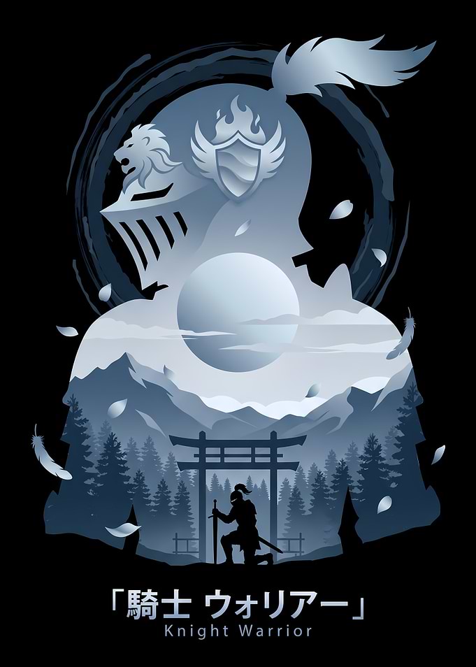Knight Warrior Silhouette Art