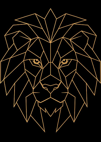 Geometric Lion Head Illustration