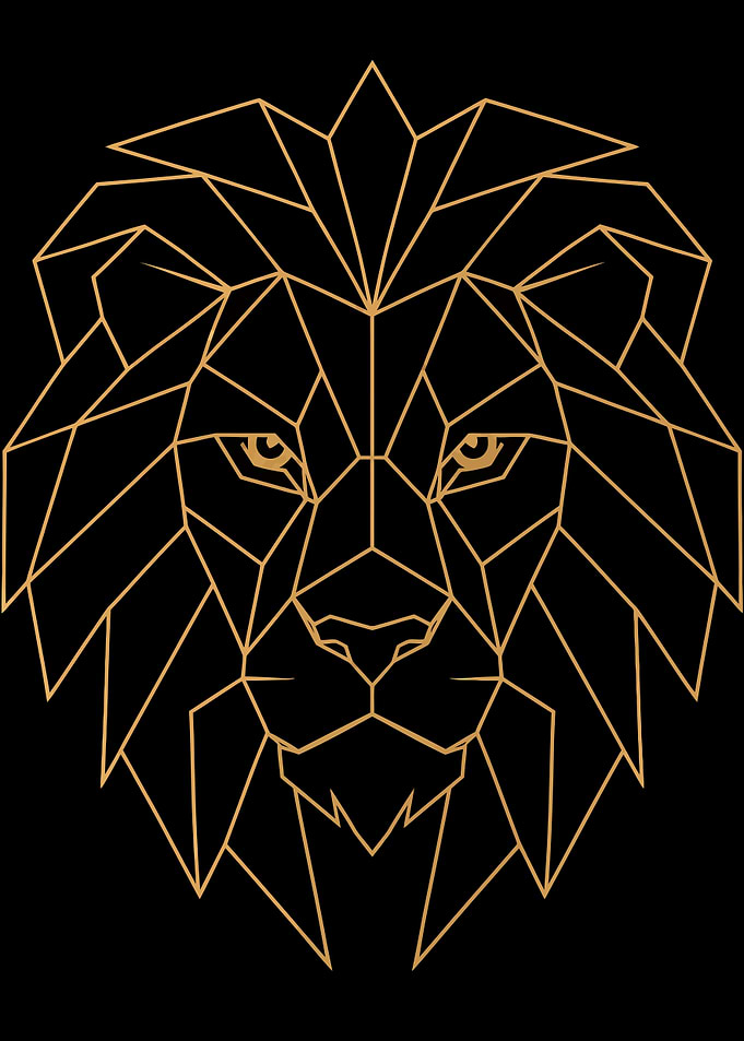 Geometric Lion Head Illustration
