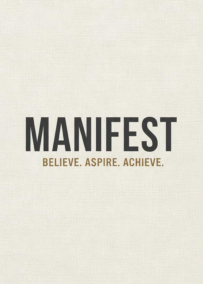 Manifest Believe Aspire Achieve Manifest Motivational Wall Art Minimalist Inspirational
