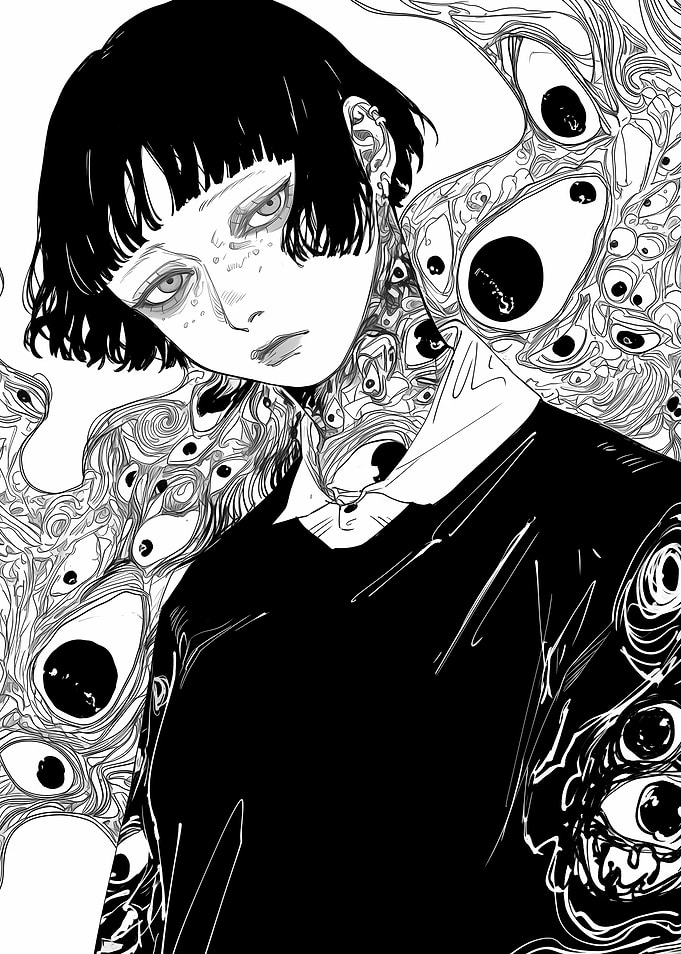 Surreal Portrait with Eyes