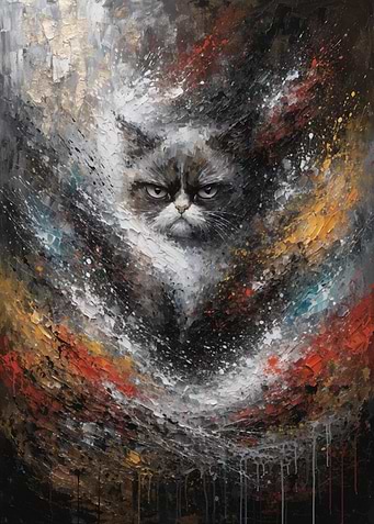 Grumpy Cat Abstract Painting