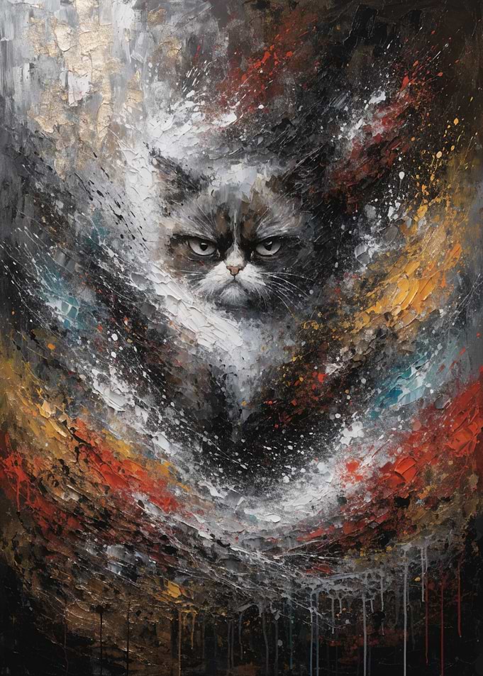 Grumpy Cat Abstract Painting