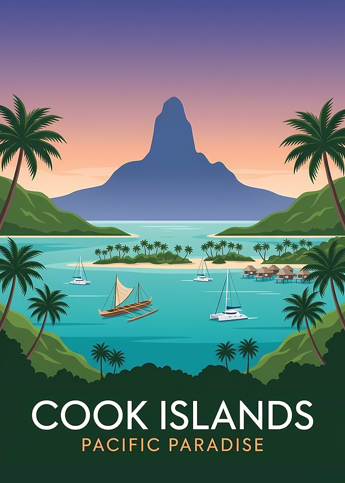 Cook Islands Pacific Paradise Poster