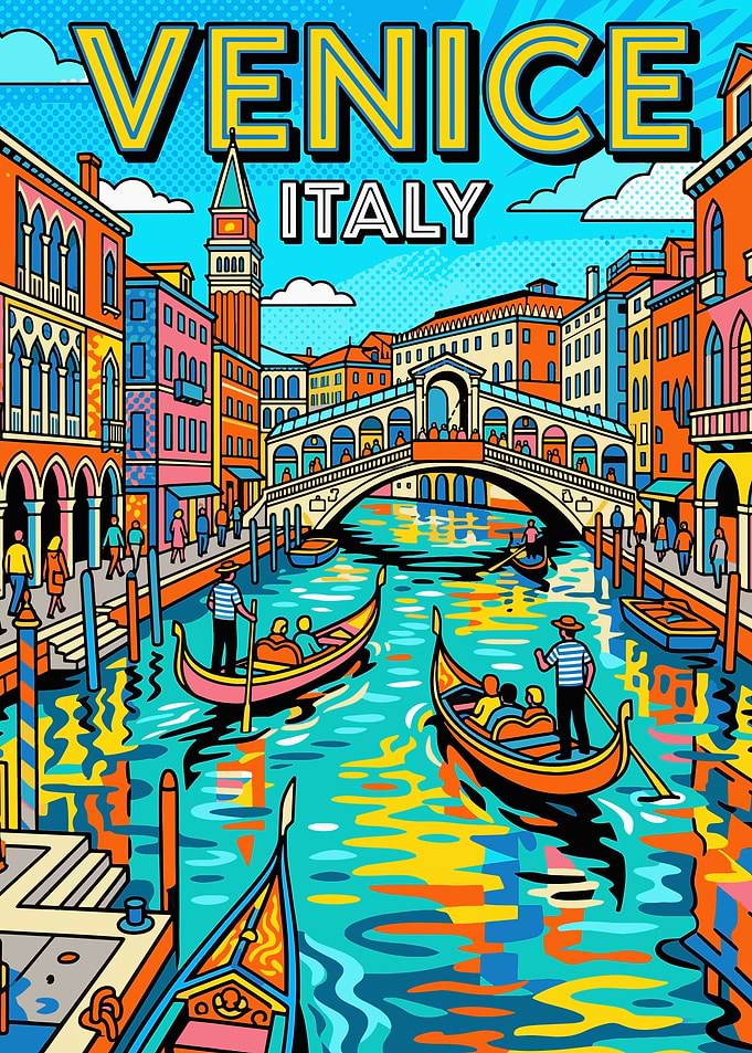 Venice Italy Pop Art Poster
