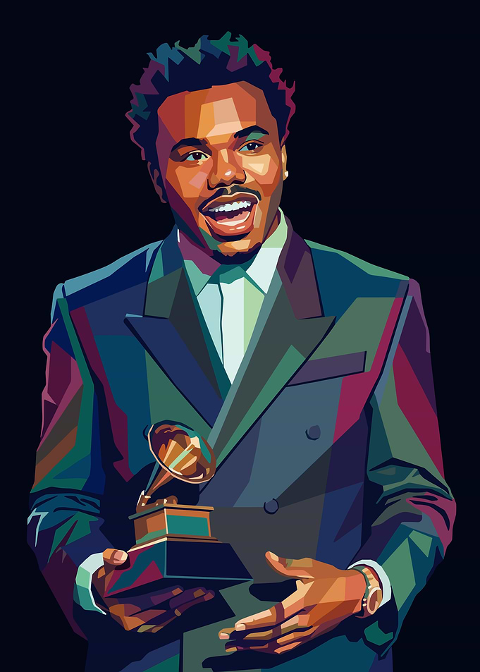 Baby Keem holding a Grammy
