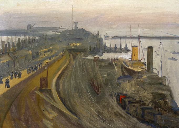 The Naval Base, Granton by John Lavery WW1 Historical Painting