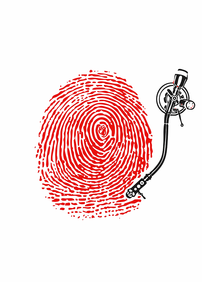 Red Fingerprint Record Player
