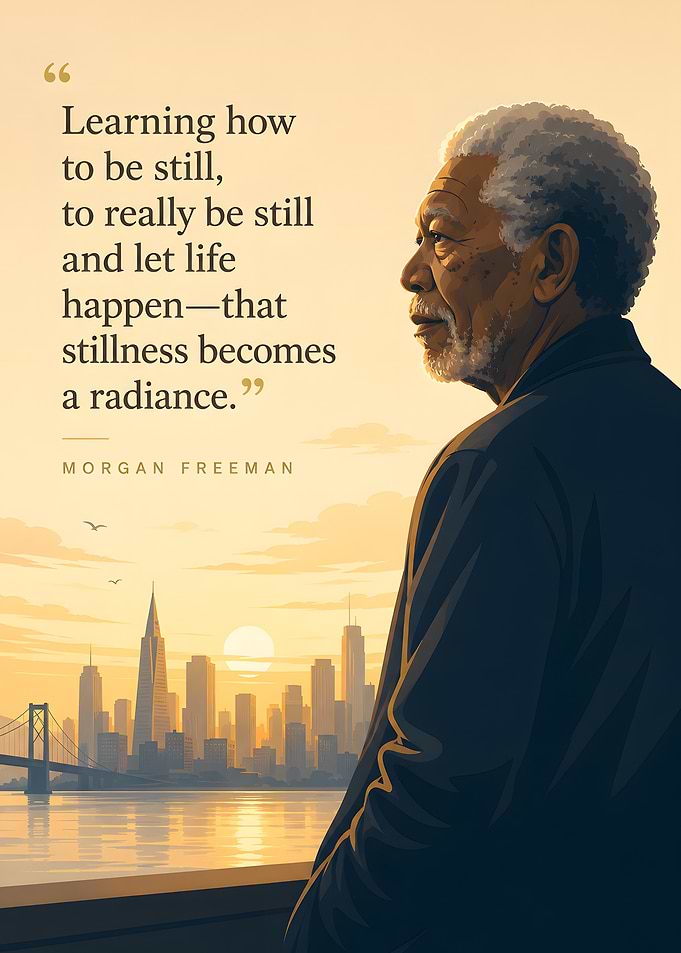 Morgan Freeman quote about stillness