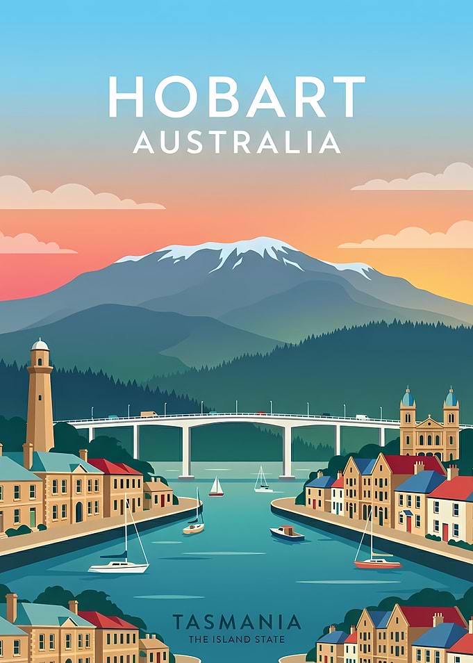 Hobart, Tasmania Travel Poster