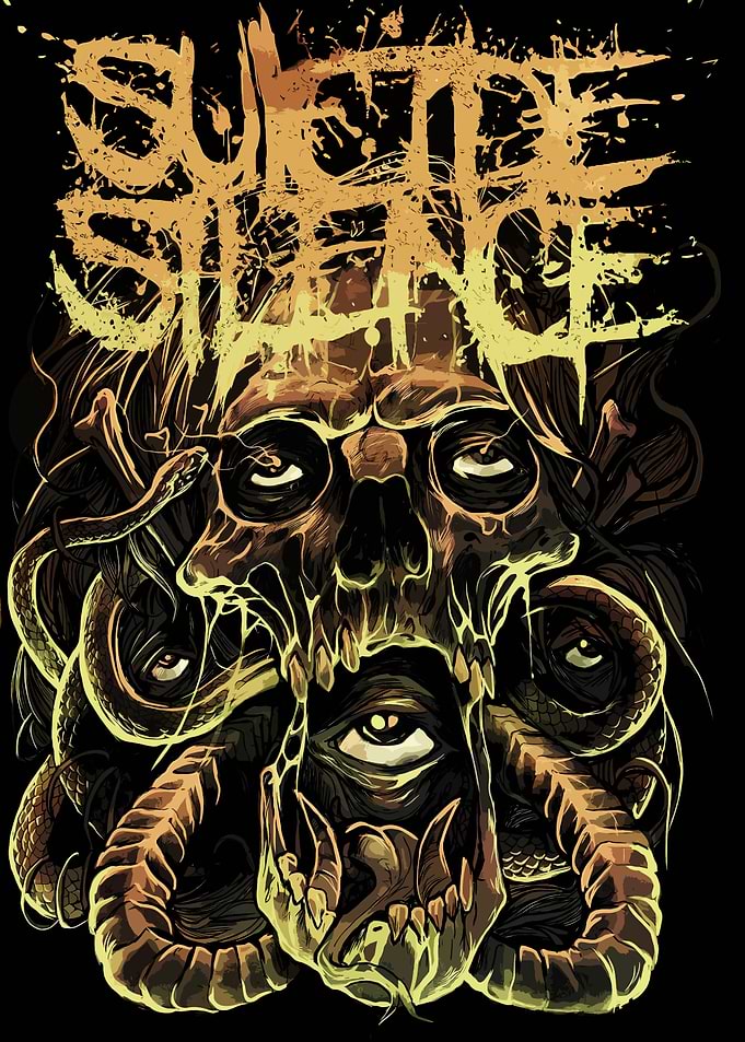 Suicide Silence Skull and Snakes Art