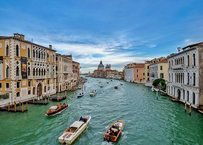 Venice Grand Canal with Boats