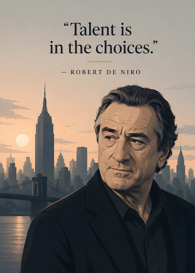 Robert De Niro Quote with NYC Skyline
