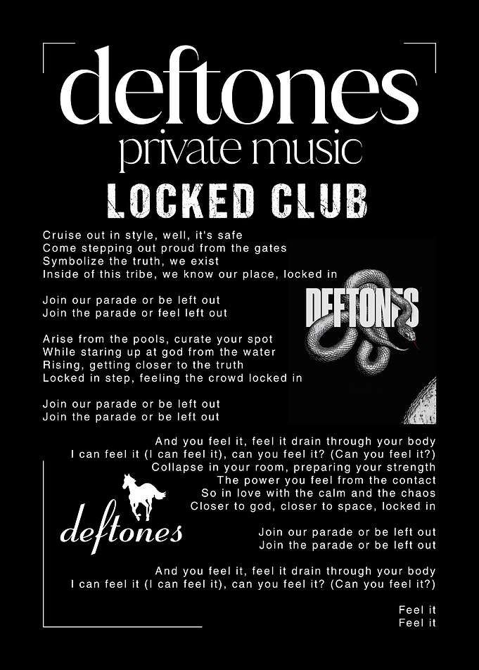Deftones Locked Club Poster